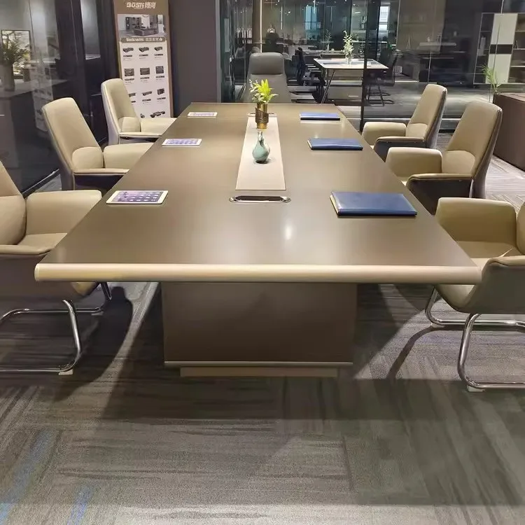 Office Furniture High End - Mesa de conferencias grande, lujo ligero,