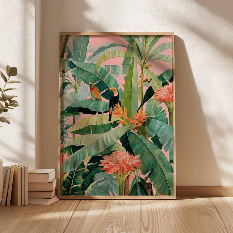 Office Furniture Layout - Póster de lienzo tropical retro, impresión